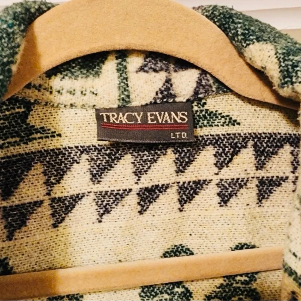 Vintage Tracy Evans Cactus Patterned Blazer in Green and Cream. EUC MED - Picture 4 of 4
